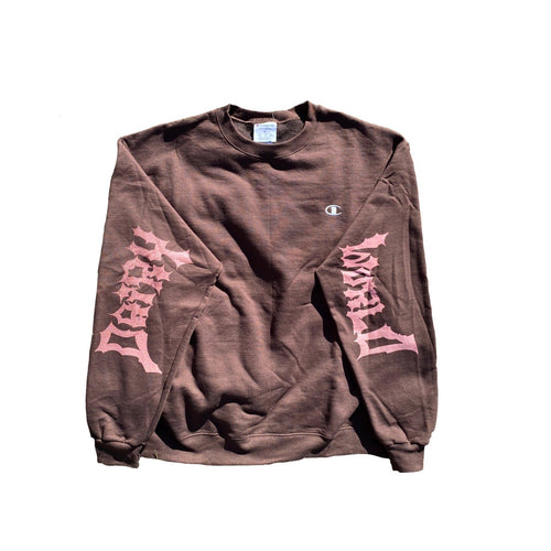 Brown Sleeve Logo Crewneck