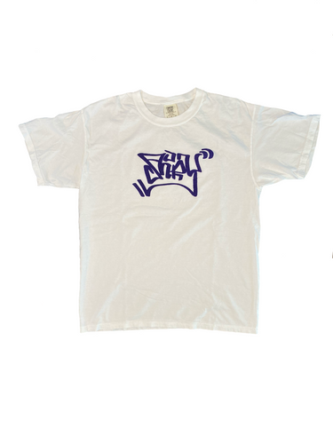 White/ Purp Graffiti Tee